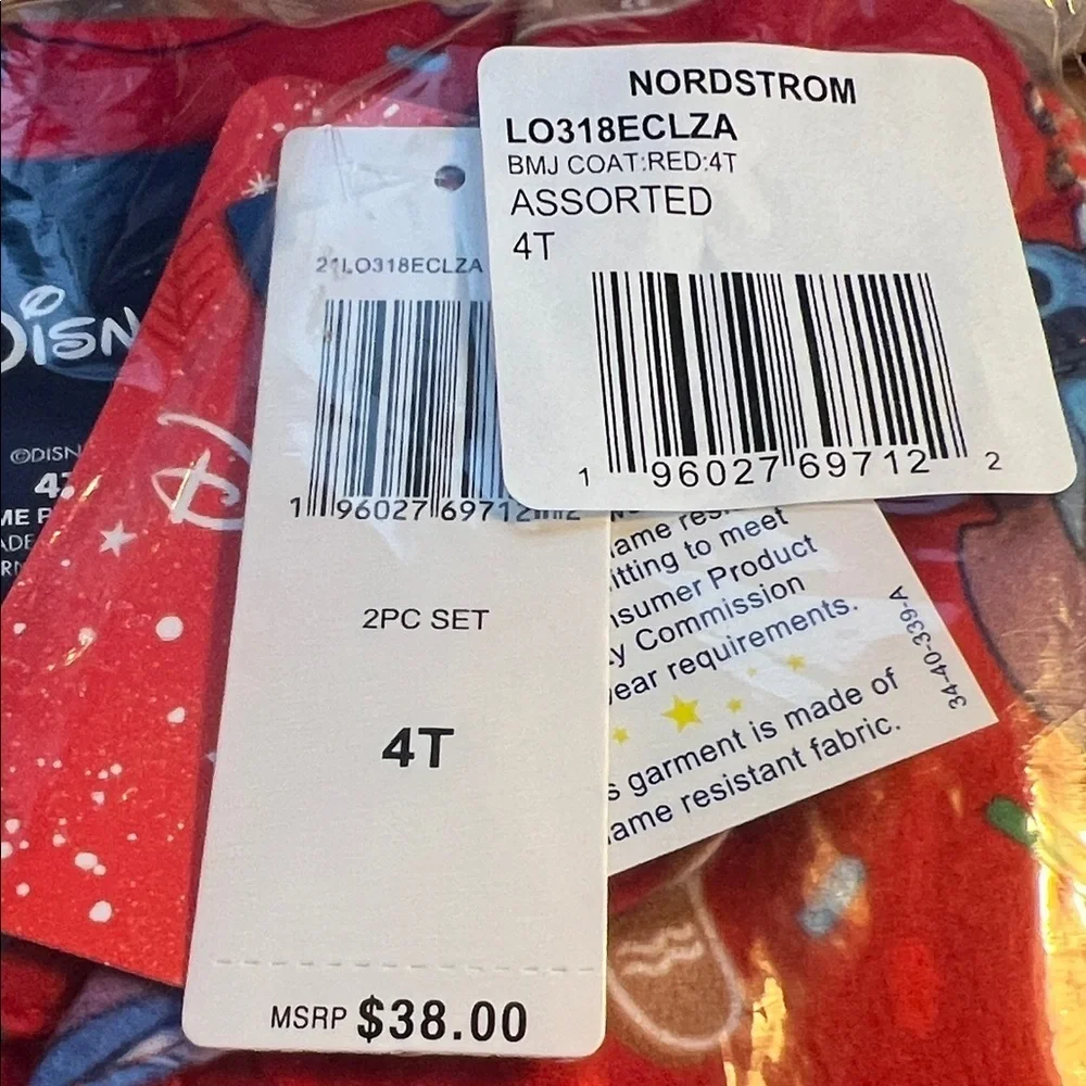 AME Kids' x Disney® Lilo Stitch Limited Edition Cozy Holiday Long Pajamas::NWT::